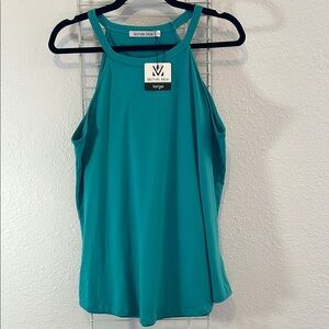 Michelle Mae Blue Fitted Sleeveless Tank Top